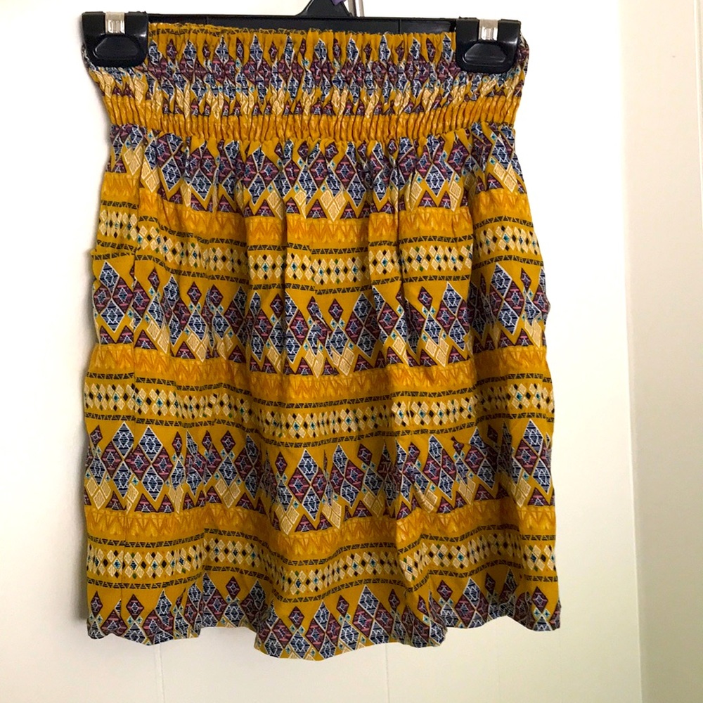Mustard multicolor skirt